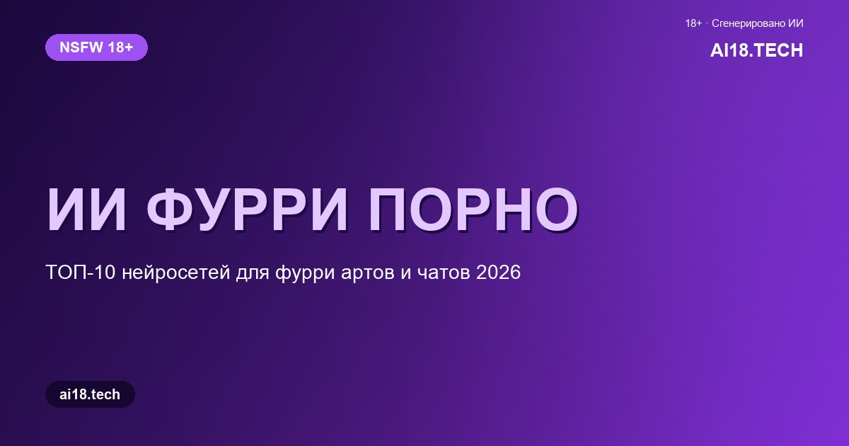 ИИ фурри порно 2026: обложка обзора топ-10 нейросетей для фурри артов и чатов